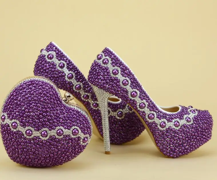 14cm shoe with bag Женские Модные Кристаллы; свадебные туфли с сумочкой в комплекте; свадебное вечернее платье; обувь и сумка в комплекте; обувь на платформе и высоком каблуке; женская обувь - Цвет: 14cm shoe with bag