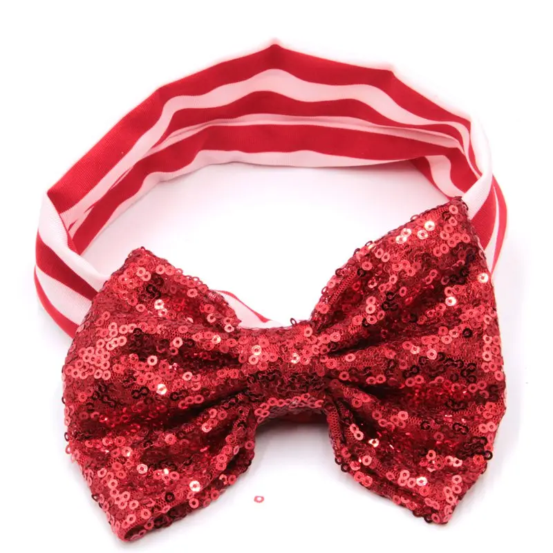 9 шт./лот 5 ''большие беспорядочные блестки повязка в полоску с бантом для