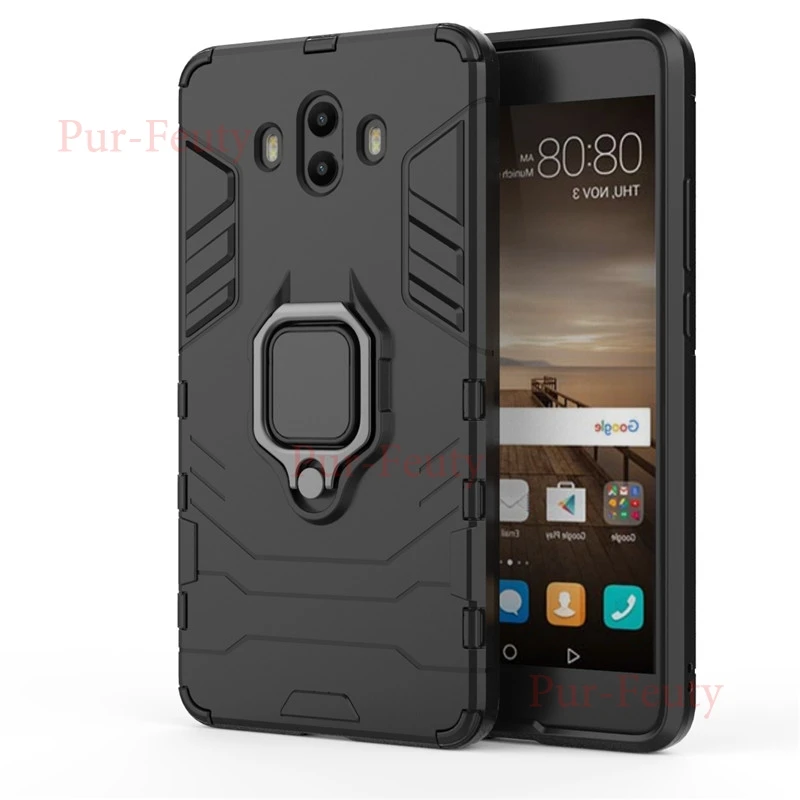 Black Чехол для huawei mate 10 ALP-L09 ALP-L29 360 противоударный Синий черный, Красный Жесткий Чехол для huawei Коврики 10 ALP-TL00 ALP-AL00 аксессуары - Цвет: Black
