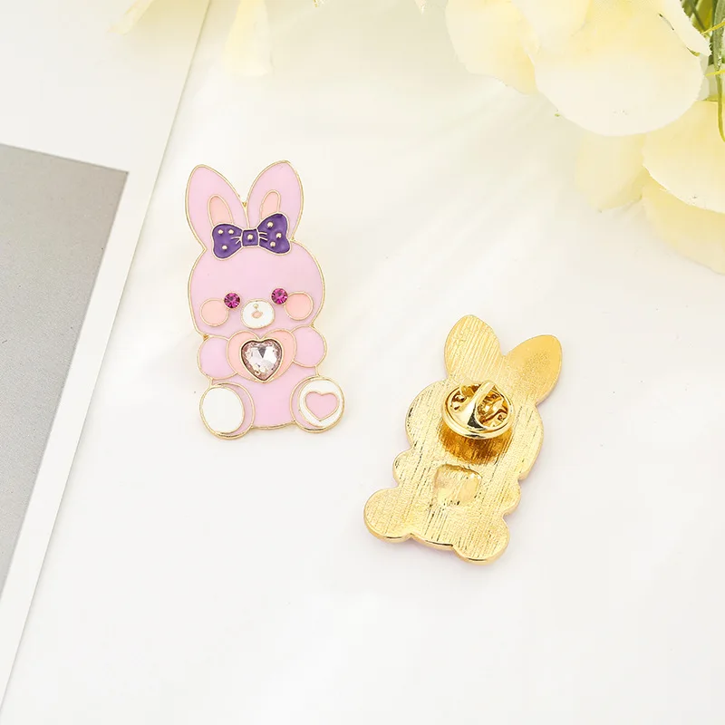 2 шт. модная брошь эмаль Металлические Булавки Мультяшные животные кролик
