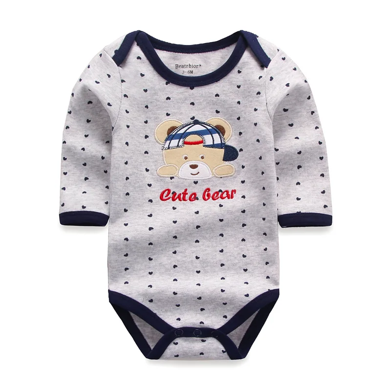 Baby Bodysuits O-neck Cotton Cartoon Long Sleeve Clothes Winter Infant Overalls Newborn Boy Girl Clothing Set Jumpsuit | Мать и ребенок