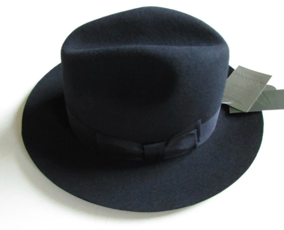 crushat шерсть из Австралии Fedora мода унисекс черный Хомбург Панама джазовая, шляпа для мужчин Панама Fedora Черные Шляпы B-1540