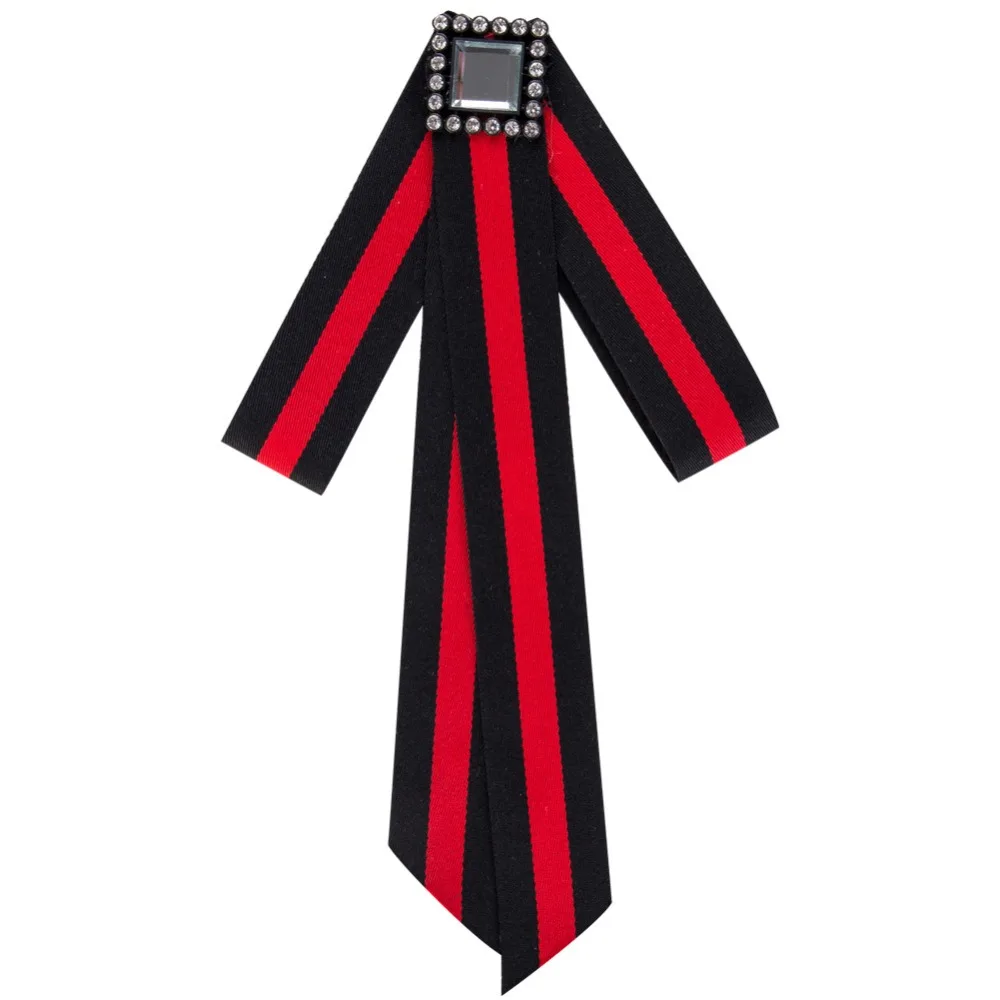 Meidi Винтаж Полосатый Холст лук броши булавки галстук для Для женщин Полосатые