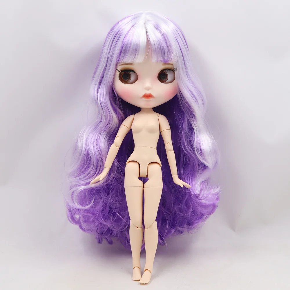 ICY Fortune Days factory blyth кукла белая кожа суставное тело новое матовое лицо с бровями губы смешанные фиолетовые Кудри DIY sd Подарочная игрушка