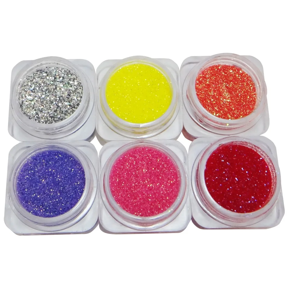 Сделано в Тайване 6 цветов блестящий Радужный Блеск пыль для красоты рандомный