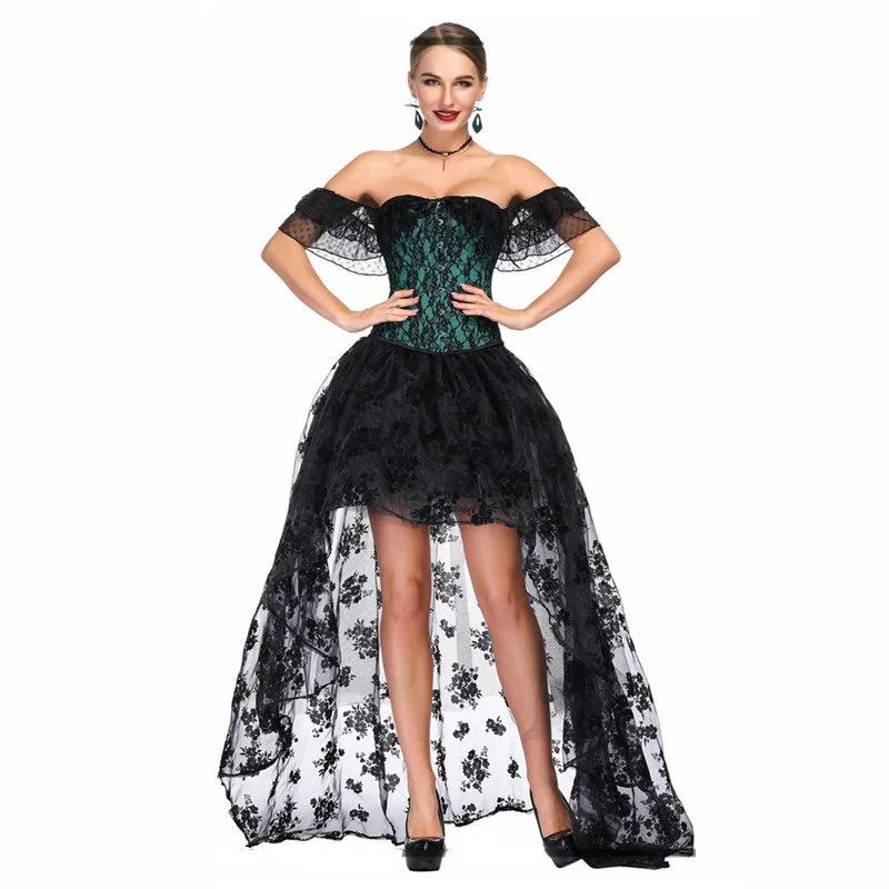 Зеленое готическое платье|Бюстье и корсеты| |