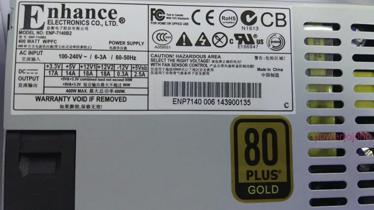 Высокая эффективность psu Номинальная 1U flex источник питания 400 Вт промышленный сервер Мини компьютер NAS шасси ENP7140B2 80 плюс золото