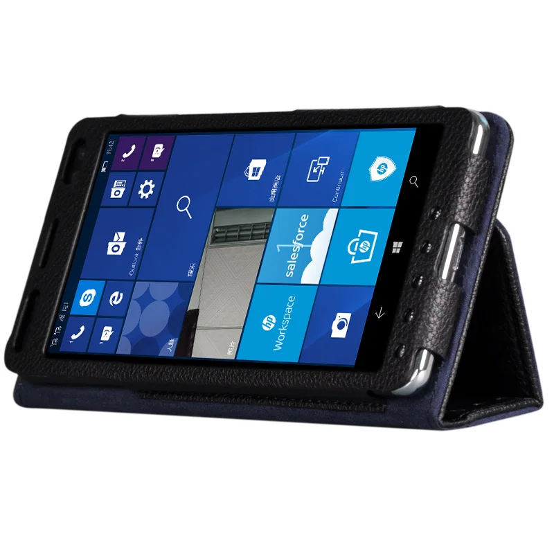Флип чехол из искусственной кожи для HP Elite X3 книжка с магнитной подставкой и