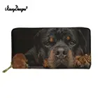 Модный женский кошелек из искусственной кожи, Длинный кошелек на молнии, женский клатч для монет, держатель для карт, с принтом собаки, черный, на заказ, Portefeuille