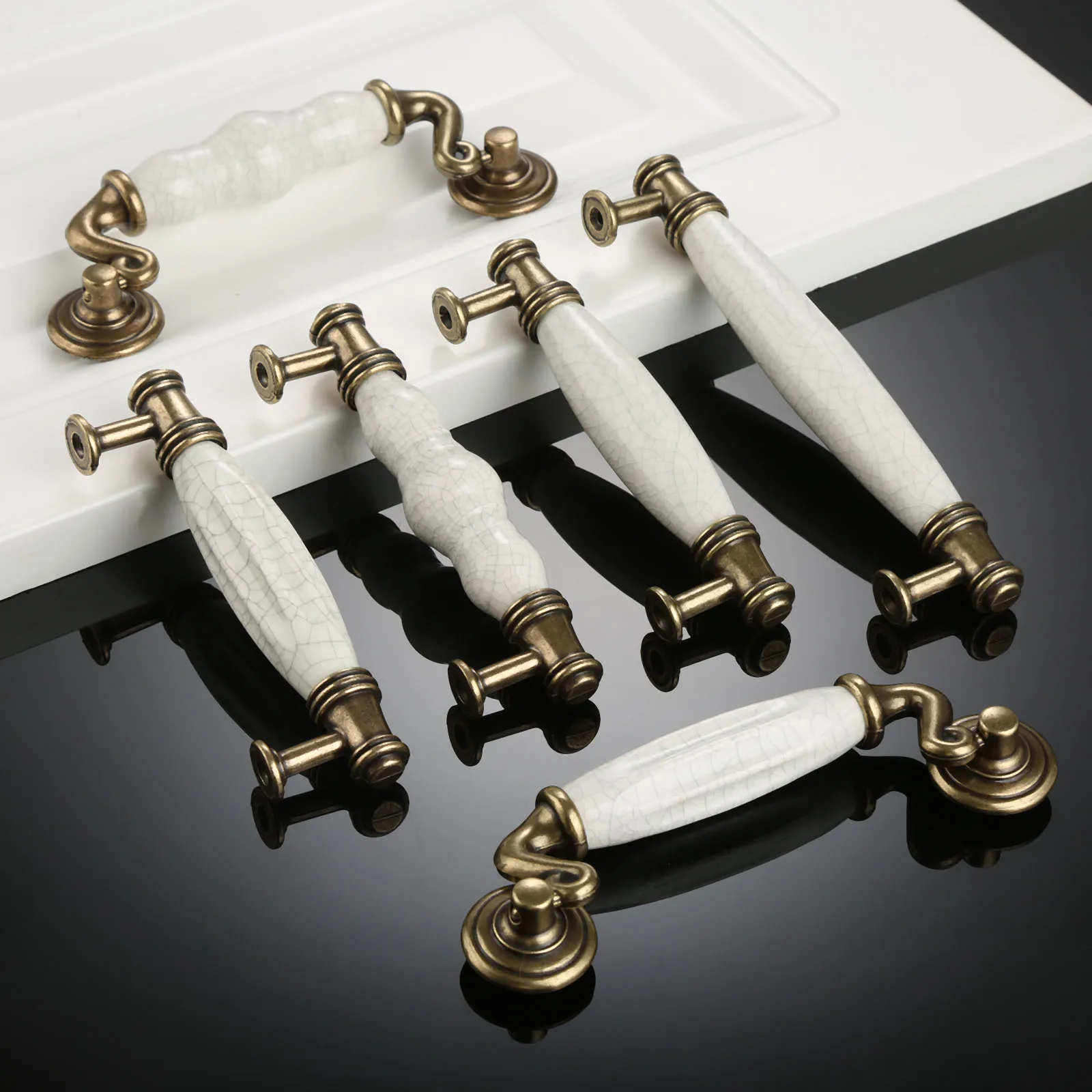 1Pc Antique Bronze Kitchen Cabinet Wardrobe Door Cupboard Handles Furniture Pull Knob Hardware Ceramic Drawers Knobs | Обустройство