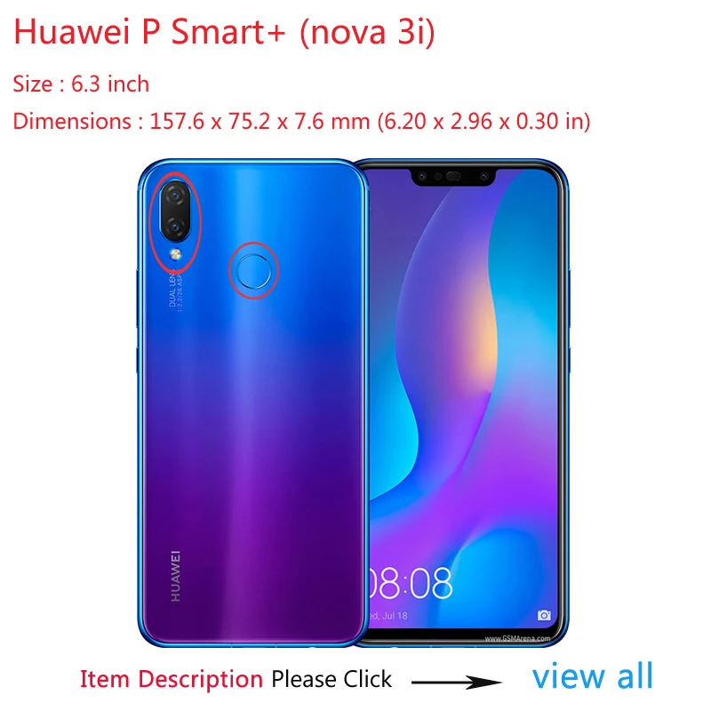 Броня для Coque Case на huawei P Smart Plus 6 3 Чехлы Nova 3i + Задняя пластиковая силиконовая