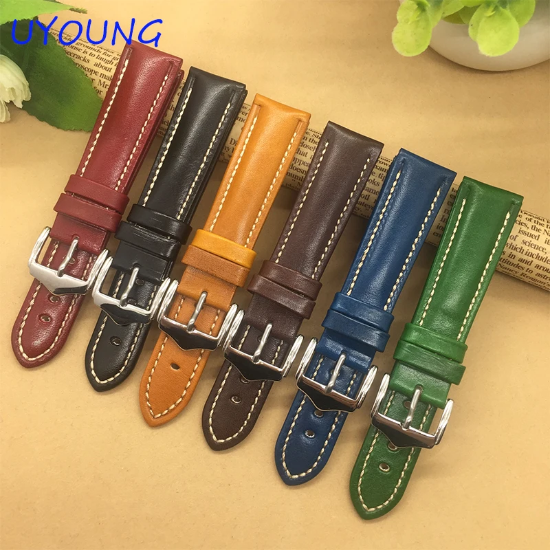 Высококачественный ремешок для часов из натуральной кожи 18 мм 20 22 мужчин и женщин