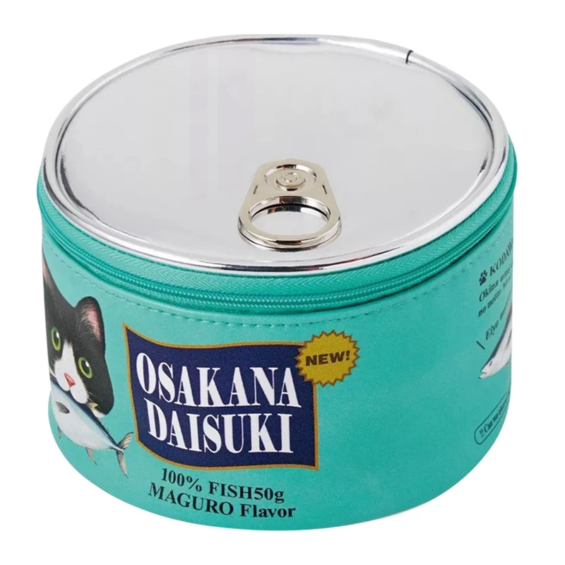 Большая модельная сумка с рисунком кошки и консервированной рыбы органайзер для
