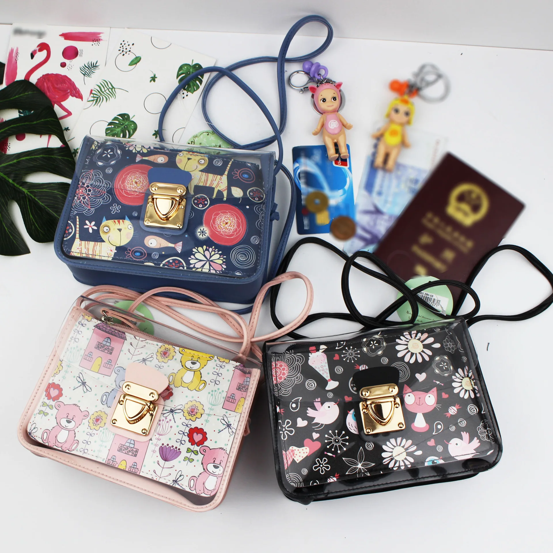 Youda PVC Material Ladies Messenger Bag Korean Version of the Cartoon Cute Coin Purse Mobile Phone Fashion Shoulder Bags | Багаж и сумки