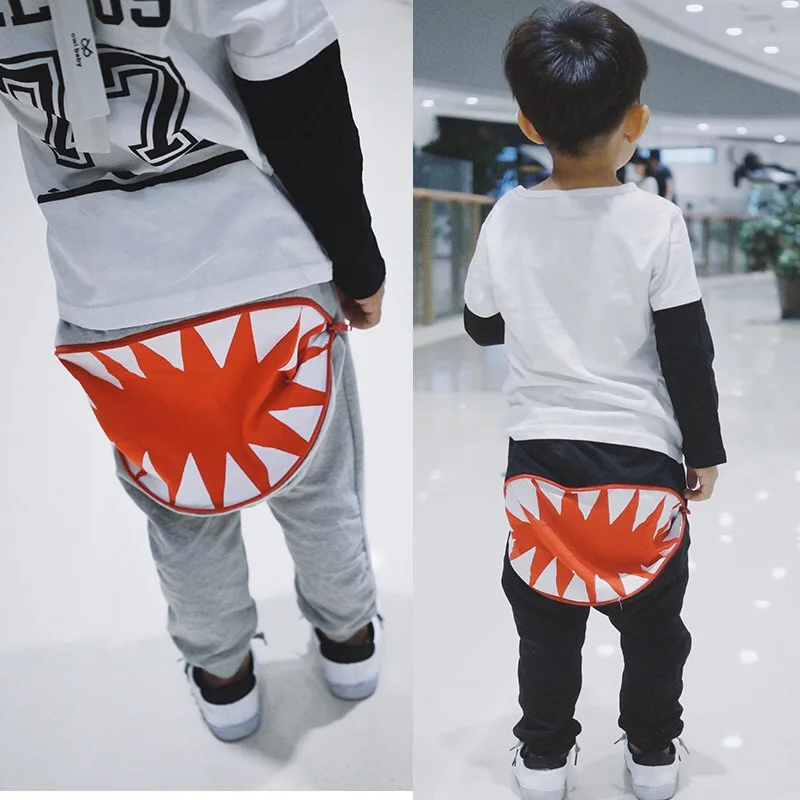 Ins * новые 2016 unisex детские мальчики девочки хлопок шаровары акула дизайн kids fashion