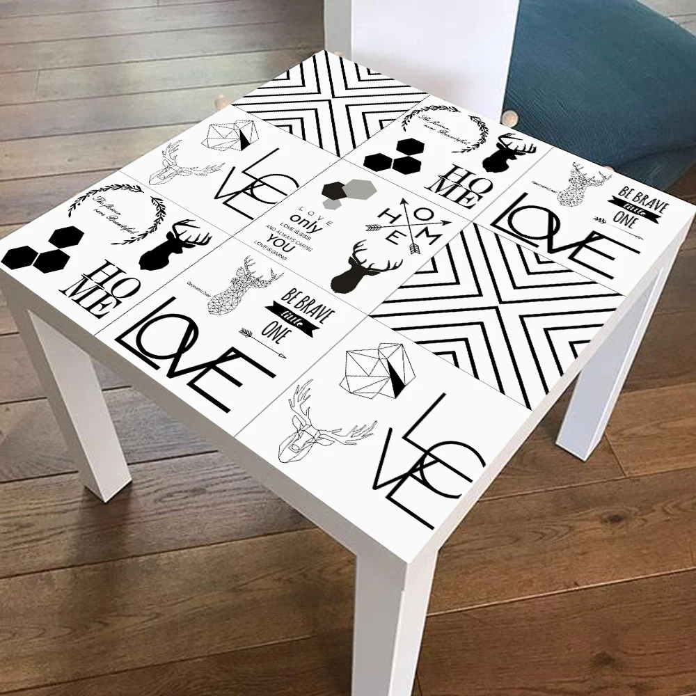ZHIYU Brand Removabl Furniture Mural Art Waterproof Wall Sticker Black White Love Desk christmas decor Accessories | Дом и сад