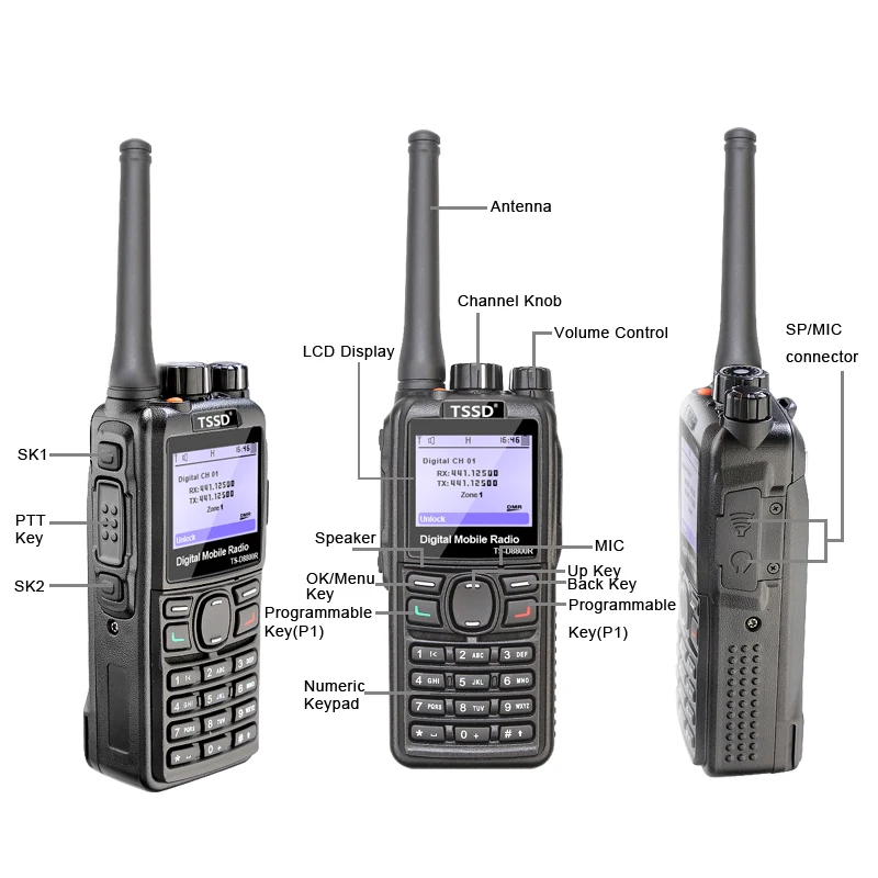 Новое поступление лучшая цена 5 Вт UHF 400 480 МГц Коммерческая DMR цифровая рация TS