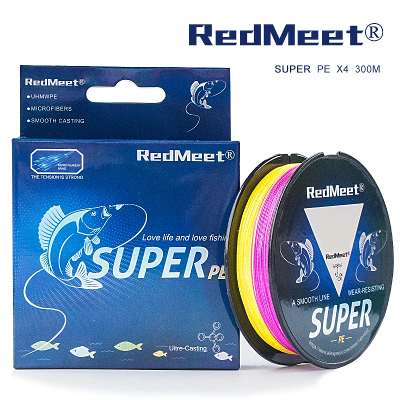 RedMeet Фирменная плетеная полиэтиленовая рыболовная леска 300 м 4 стойки 12 83 анг.