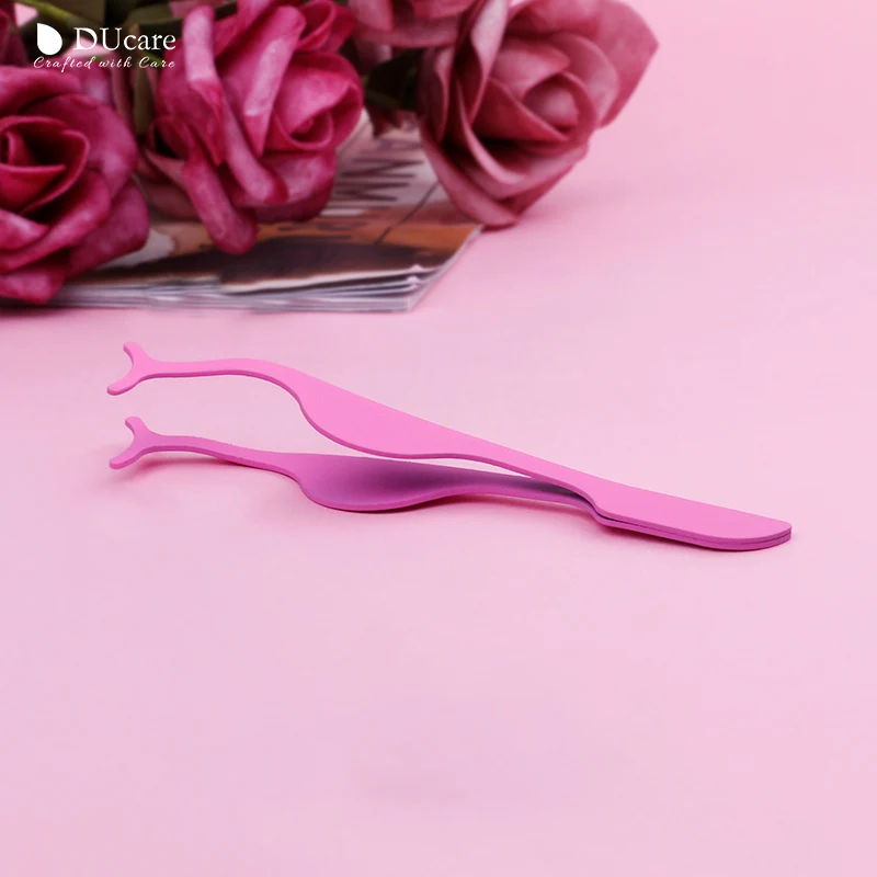 DUcare 1 PC False Eyelash Tweezers Beauty Makeup Tool Eyelashes Curler Nipper Stainless Auxiliary Clip Make Up Accessories | Красота и
