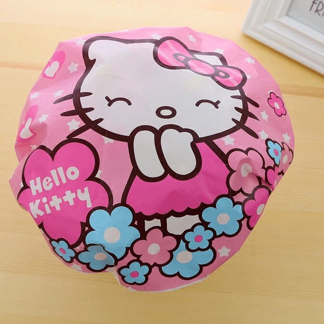 Шапка для душа Hello Kitty Корейская с рисунком кота Kt оригинальная водонепроницаемая