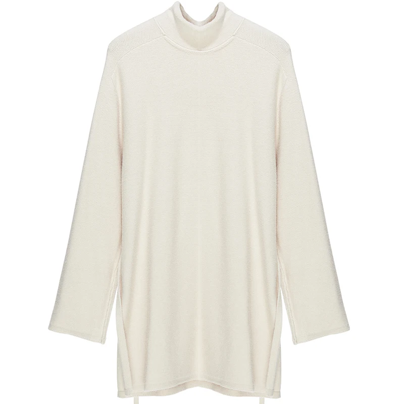 FANSILANEN 2019 Fashion New Arrival Spring/Autumn/Winter Women Solid Beige Knitting Sweater And Pullovers Z86351 | Женская одежда