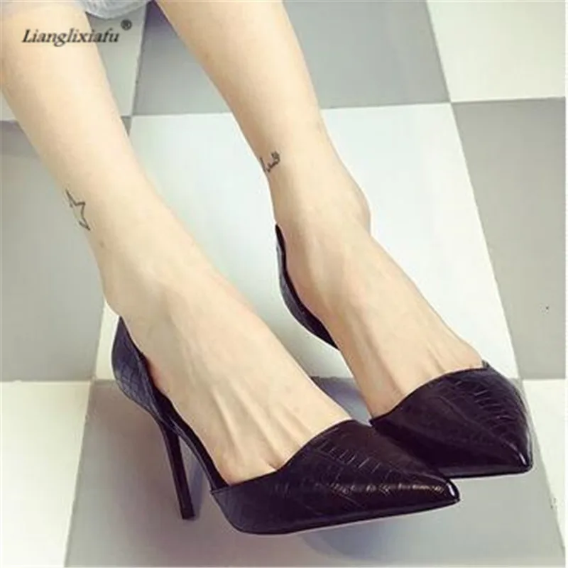 Женские босоножки на шпильке LLXF летние тонком высоком каблуке 9 см туфли-лодочки
