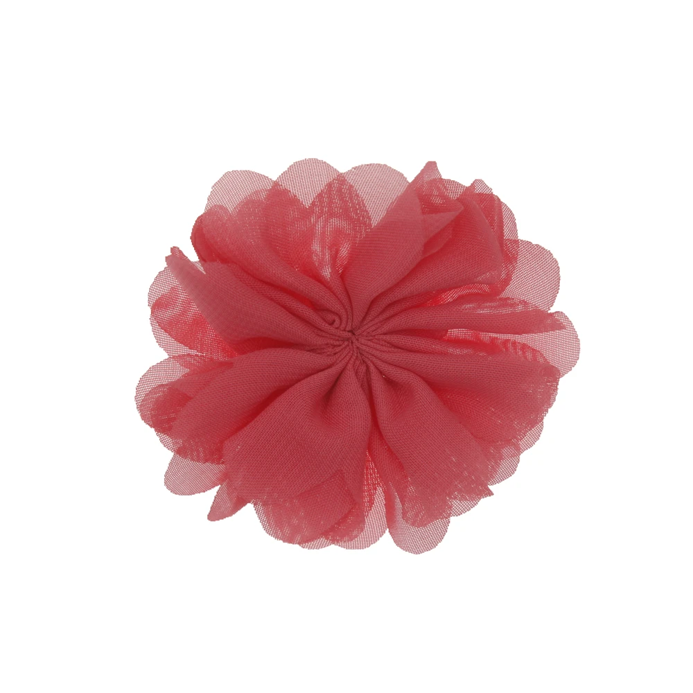 watermelon red Мини DIY цветы Детский бутик 2,8 ''Шифоновый Цветок без зажимов Рождественские Свадебные аксессуары для волос для девочек 18 шт./лот - Цвет: watermelon red