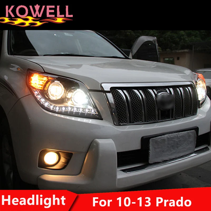 Автомобильный Стайлинг KOWELL для 2010 2011 2013 Prado передние фары светодиодный ные DRL