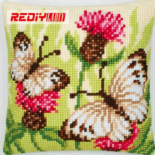 CX0843 REDIY Вышивка крестом чехол для подушки бабочка декоративный чехол для подушки массивная Пряжа Вышивка крестом Комплект подушек домашний декор подушки - Цвет: CX0843