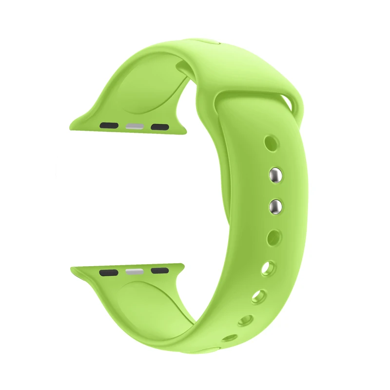 green Хохлатый спортивный ремешок для Apple Watch ремешок 44 мм/40 мм силиконовый correa iwatch серии 3/2/1 резиновый браслет Ссылка браслет ремень - Цвет ремешка: green