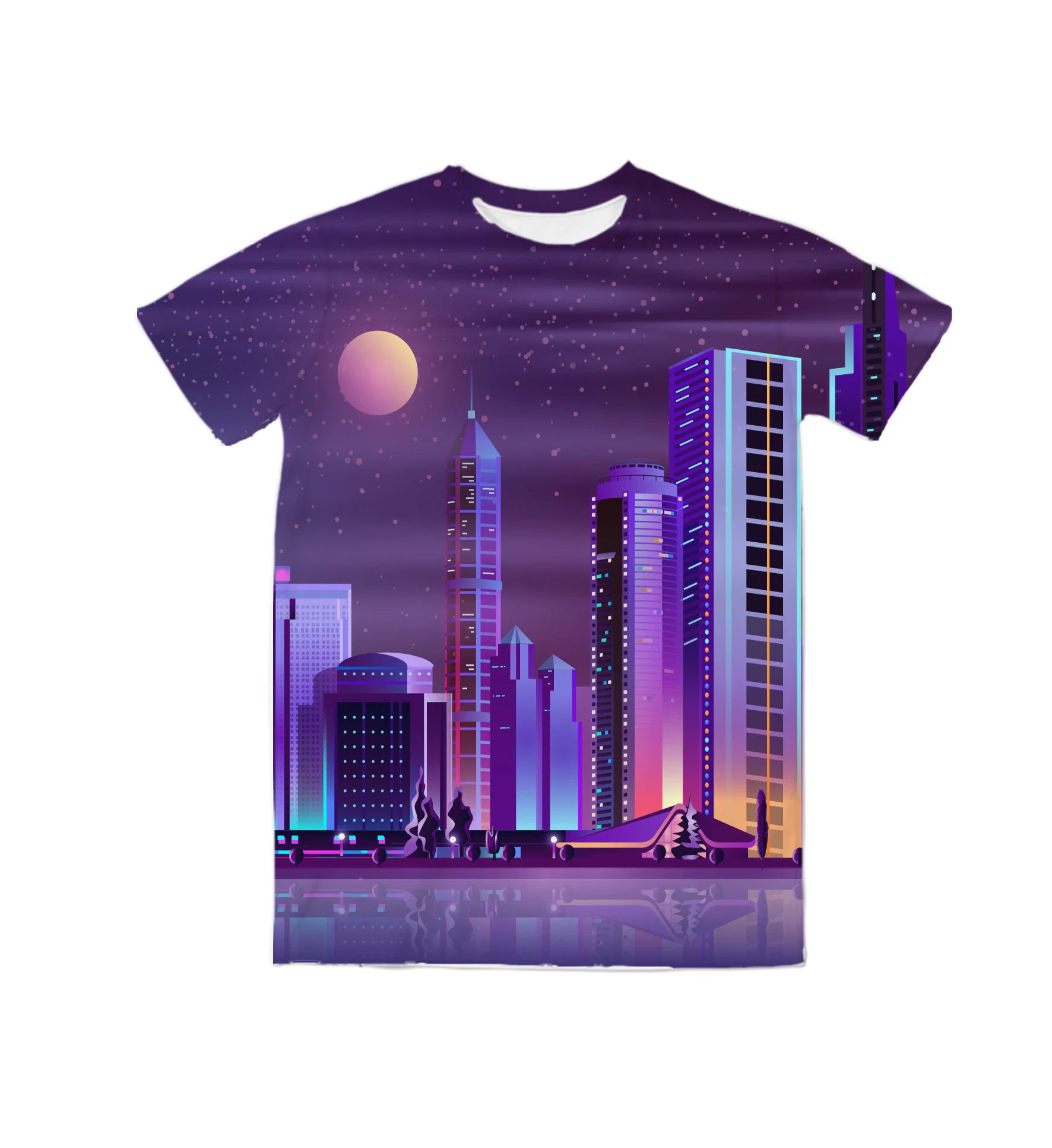 

Real USA American Size illuminated skyline high quality 3D sublimation printing T-shirts plus size 4XL 5XL 6XL