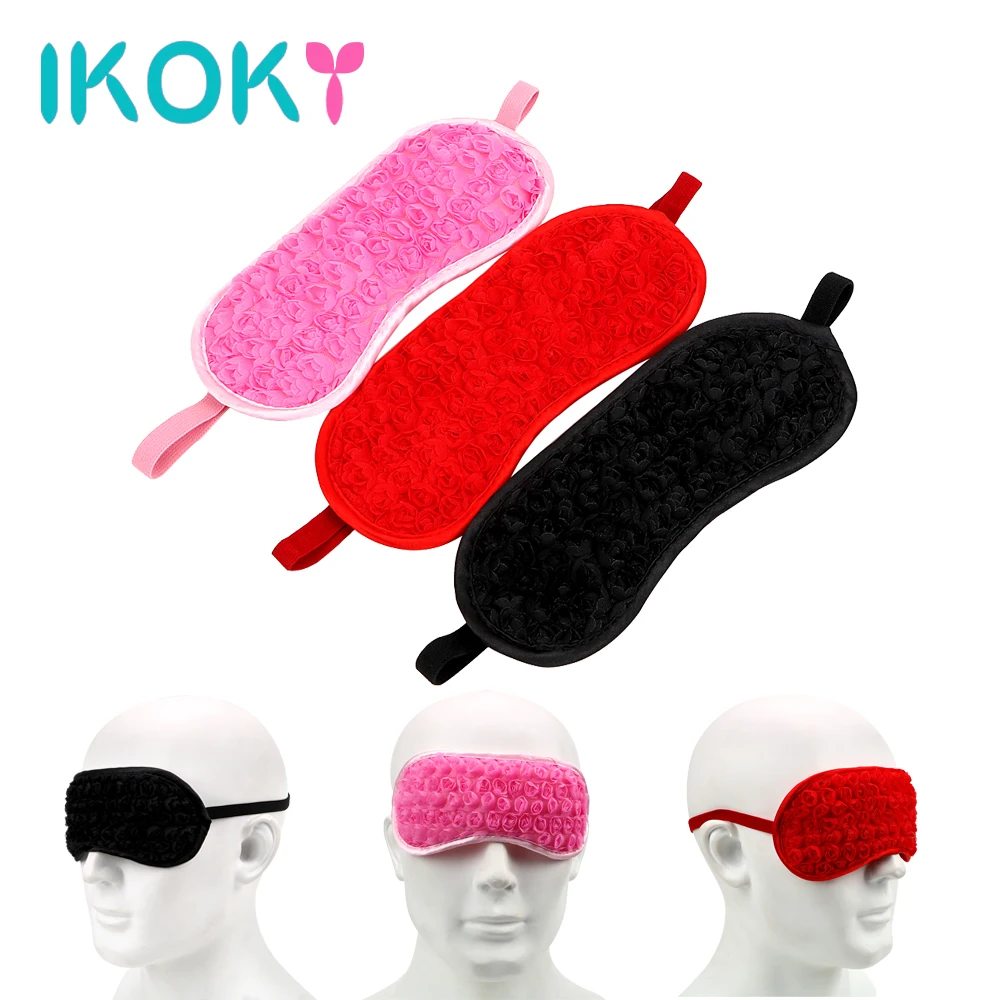 IKOKY розовая маска для глаз с повязкой на глаза игры взрослых флисовые секс