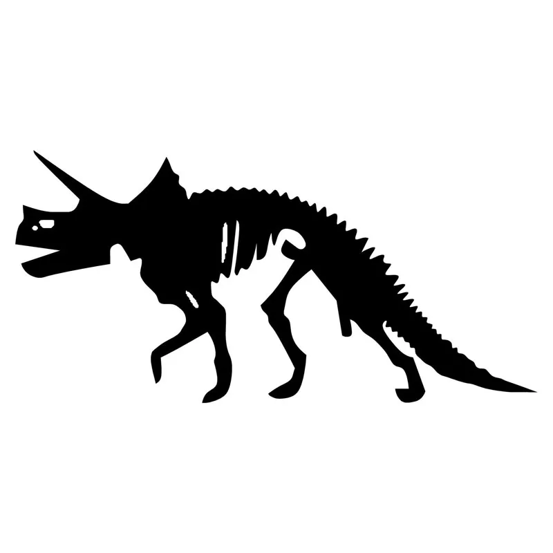 

19.7*9.6CM Triceratops Fossil Dinosaur Car Stickers Crazy Animal Car Styling Decals Black/Silver S1-2216