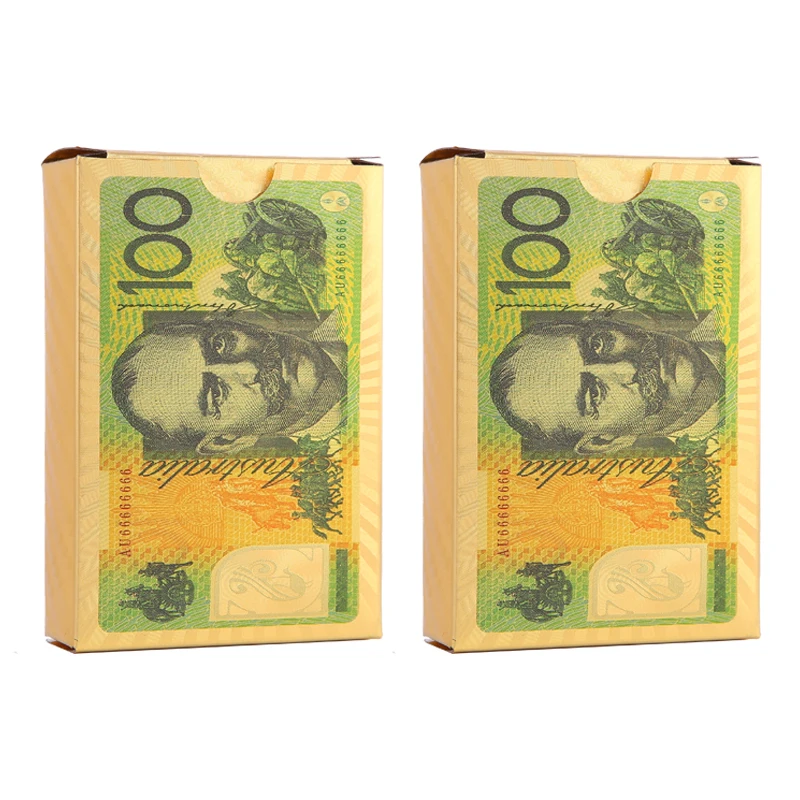 AU Dollar игральные карты 2 комплекта водонепроницаемая карта ПВХ Коллекция покерная