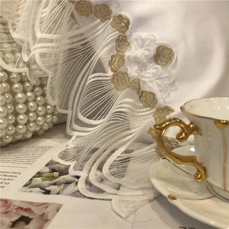 Princess luxury White Pink Violet Romantic lace silk Cotton Wedding Bedding Set Duvet Cover Bed sheet Linen Pillowcases 4pcs | Дом и сад