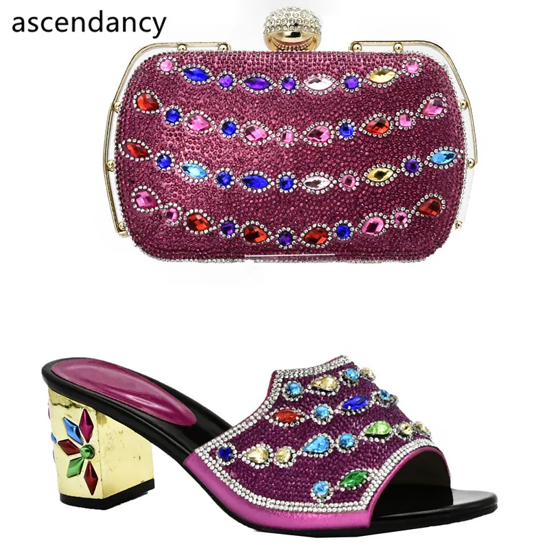 Розовые женские туфли и сумочка в африканском стиле Новинка качественные