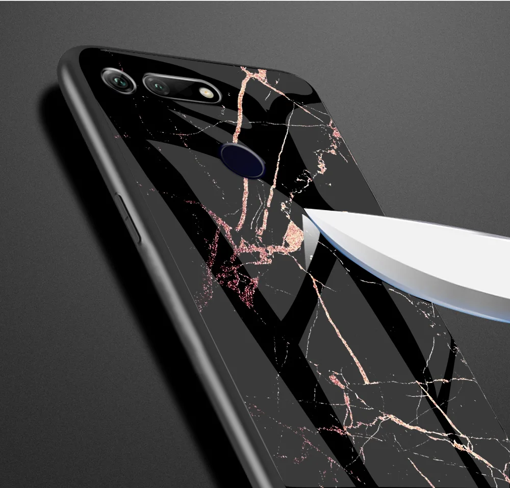 Мраморный жесткий чехол из закаленного стекла для huawei Honor View 20, чехол с градиентом, защитная задняя крышка для huawei Honor View 10, чехол для телефона