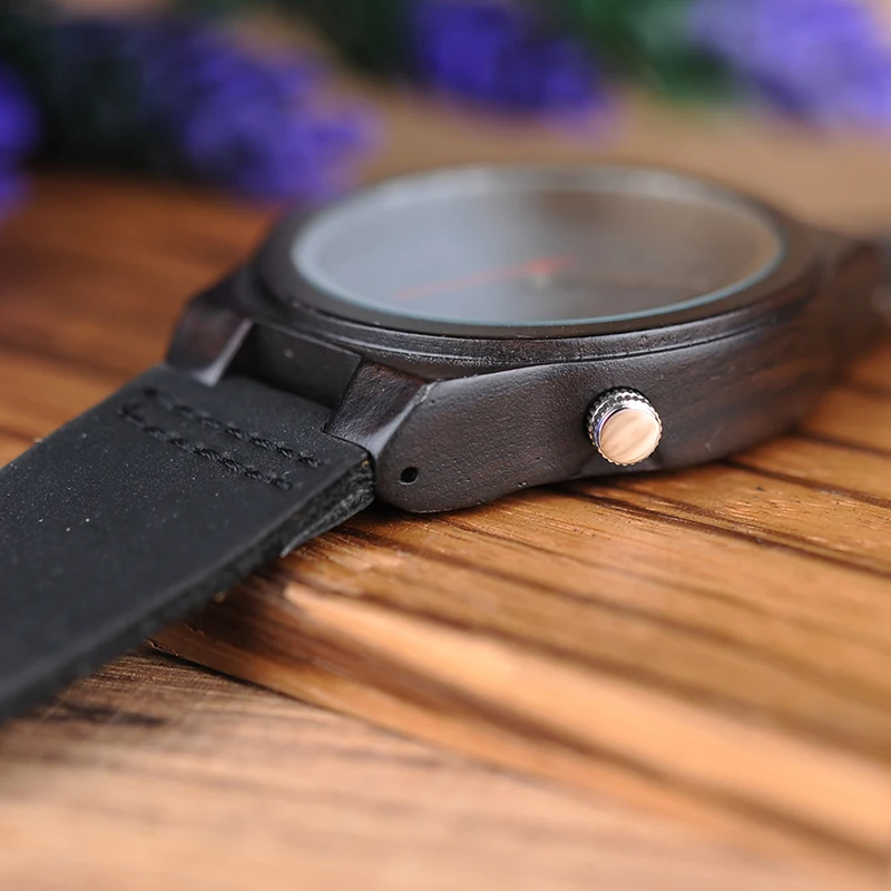 BOBO BIRD L-B10 Мужские красные деревянные часы модные эбеновые повседневные античные