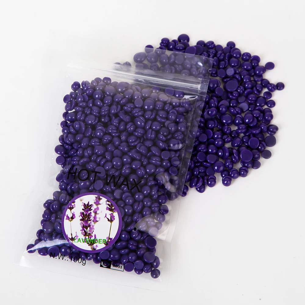 Lavender 100 г Женская пленка для депиляции, твердый воск, гранулы, бикини, удаление волос, бобы, подмышки, руки, эпиляция, индивидуальная эпиляция, воск TSLM2 - Цвет: Lavender