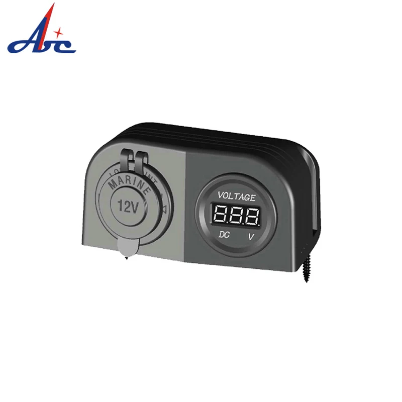 

12V USB Socket Digital Voltmeter With Marine Cover Car Cigarette Power Socket