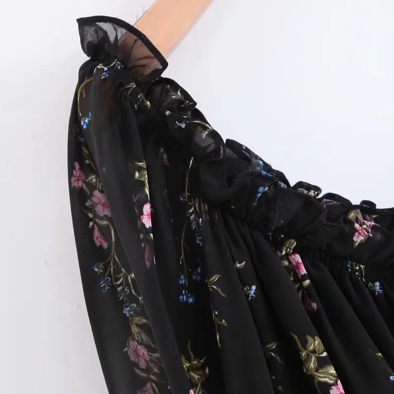 Женское шифоновое платье-миди Bazaleas черное повседневное праздничное платье с