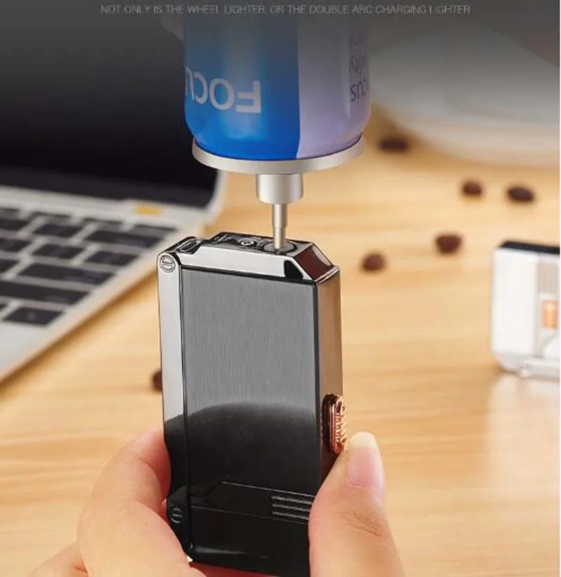 2 в 1 USB электрическая двойная дуговая Зажигалка перезаряжаемая ветрозащитная Зажигалка многоразовая газовая пламенная сигарета двойная плазменная зажигалка