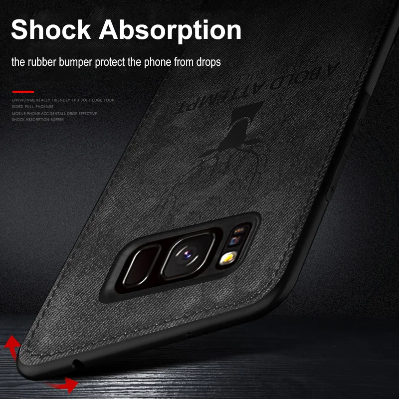 For Samsung Galaxy S8 S9 plus note 8 9 J330 J730 J530 J3 J5 J7 pro J4 J6 A6 Plus 2018 Soft Frame Back Cover Classic Fabric Case |