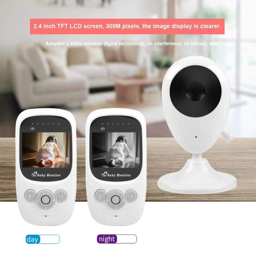 Baby Video Monitor Camera 2.4inch TFT LCD IR Night Vision Temperature Monitoring Lullaby Baba Phone vigilabebes con camara | Безопасность