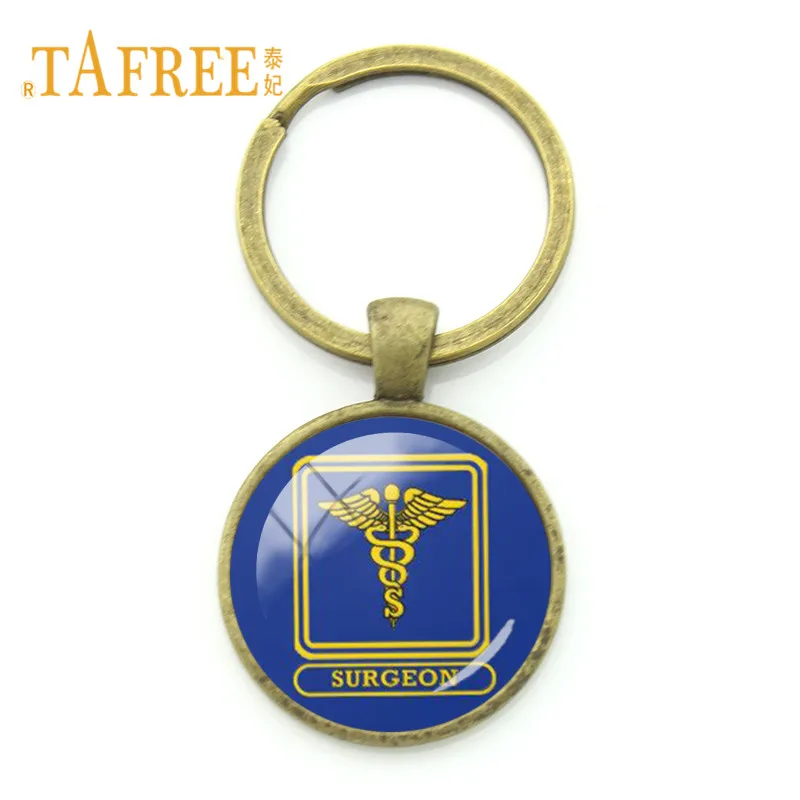 

TAFREE Vintage Surgeon Medical Scepter Sign Key Chain Keyring Practice Nurses RN Serpent Ward Keyring Jewerly MS24