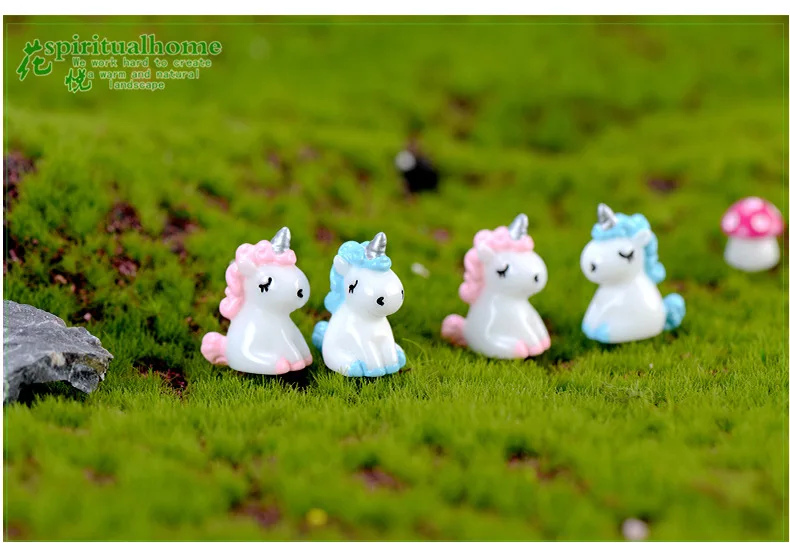 Миниатюрные садовые аксессуары в виде радужного единорога 1 шт. Современная