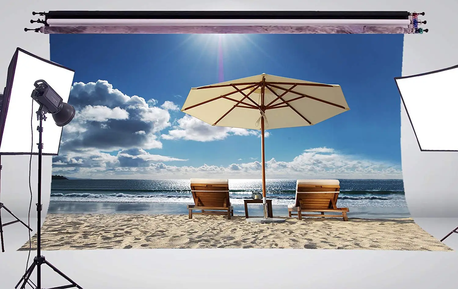 7x5ft изысканные стулья зонтики фотография Солнечный фон пляжи фоны дети свадьба