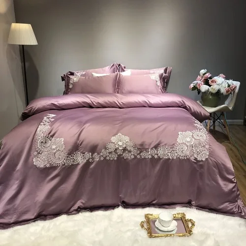 bedding set 11 Серебристо-белый хлопок, шелк, роскошный комплект постельного белья, королева, король, двойной размер, постельное белье, льняные простыни для кровати, пододеяльник, наволочки - Цвет: bedding set 11