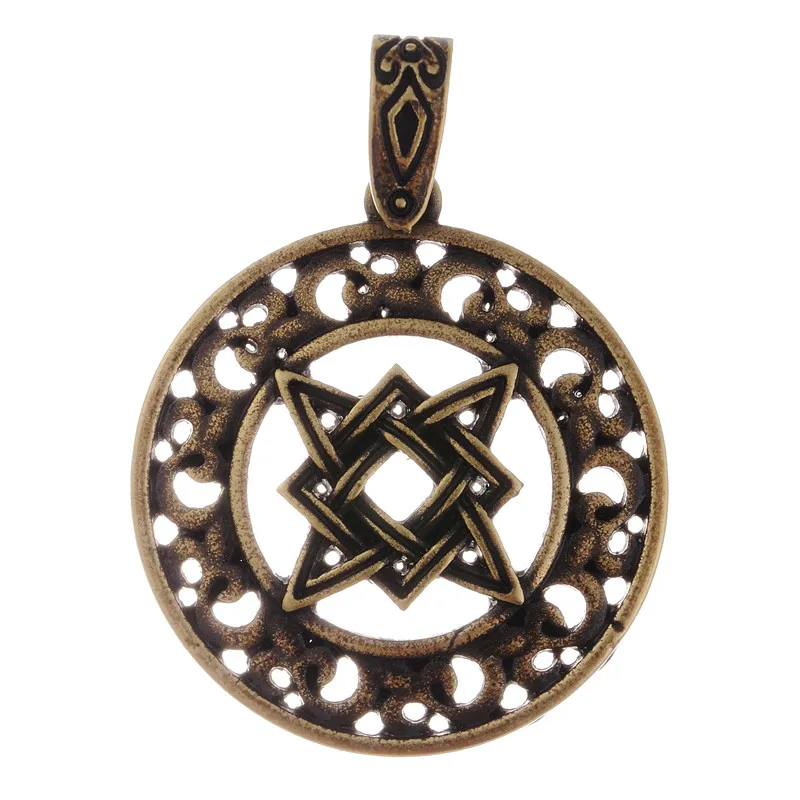 Славянская бронза серебро резная боковая звезда Лада Ожерелье Подвеска