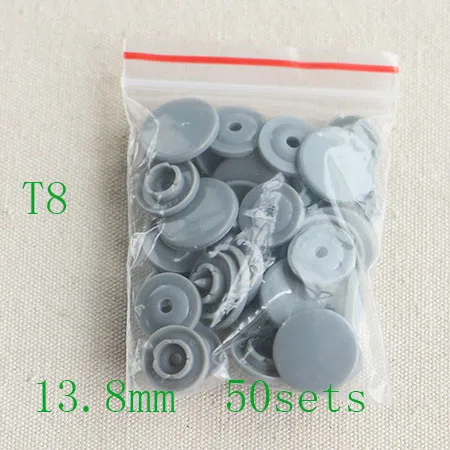 13.8MM 50Sets 50 комплектов KAM T3-T8 10,8-13,8 мм круглые пластиковые застежки кнопки застежки пододеяльник лист кнопки одежды аксессуары для детской одежды - Цвет: 13.8MM 50Sets